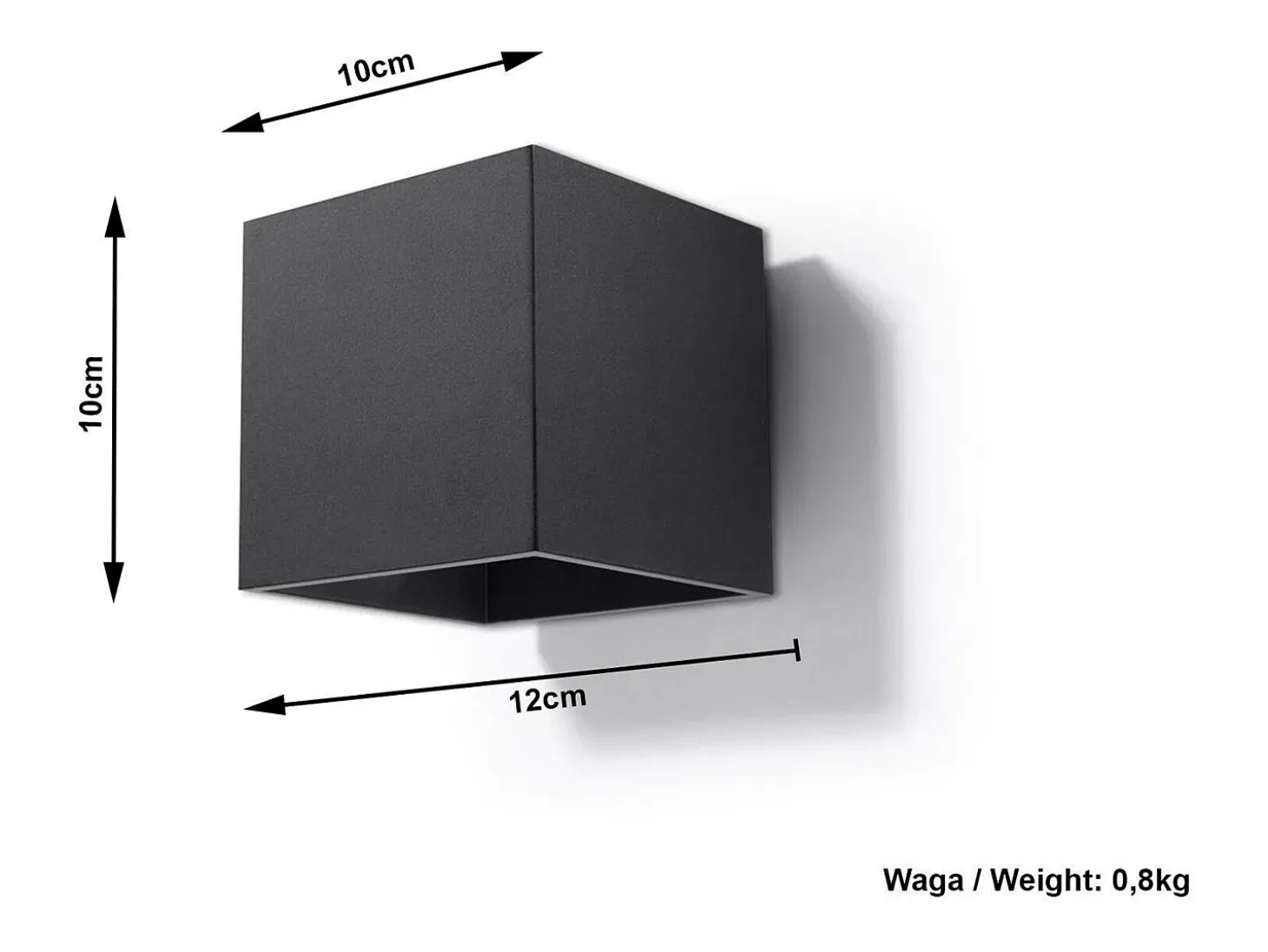 Sollux QUAD - 1 lámpara de pared Light Up Down Negra, G9