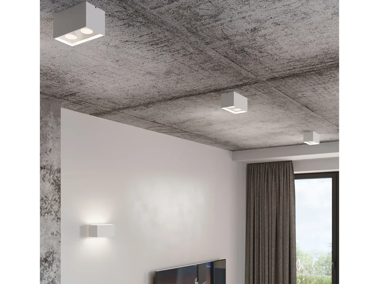 Sollux QUAD MAXI - Aplique de pared empotrable 2 Light Up Down Blanco