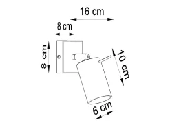 Sollux RING - 1 foco de luz de pared gris, GU10