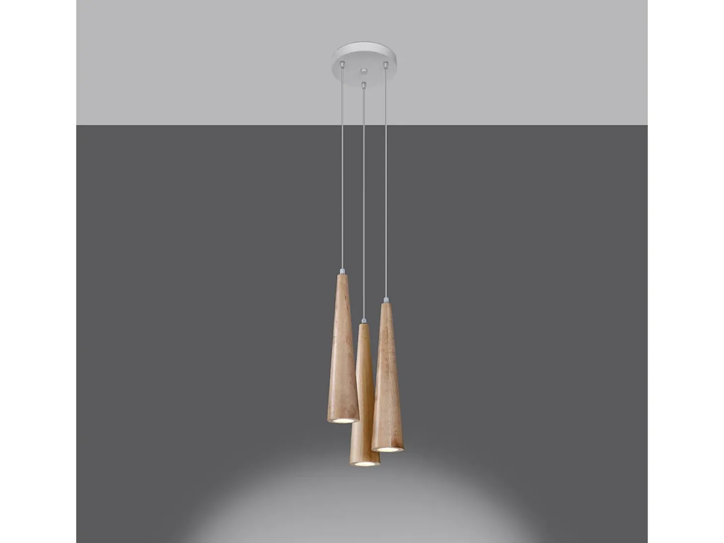 Sollux Sula Lámpara de Techo Suspendida Cluster Madera Natural