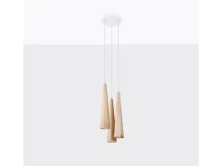 Sollux Sula Lámpara de Techo Suspendida Cluster Madera Natural