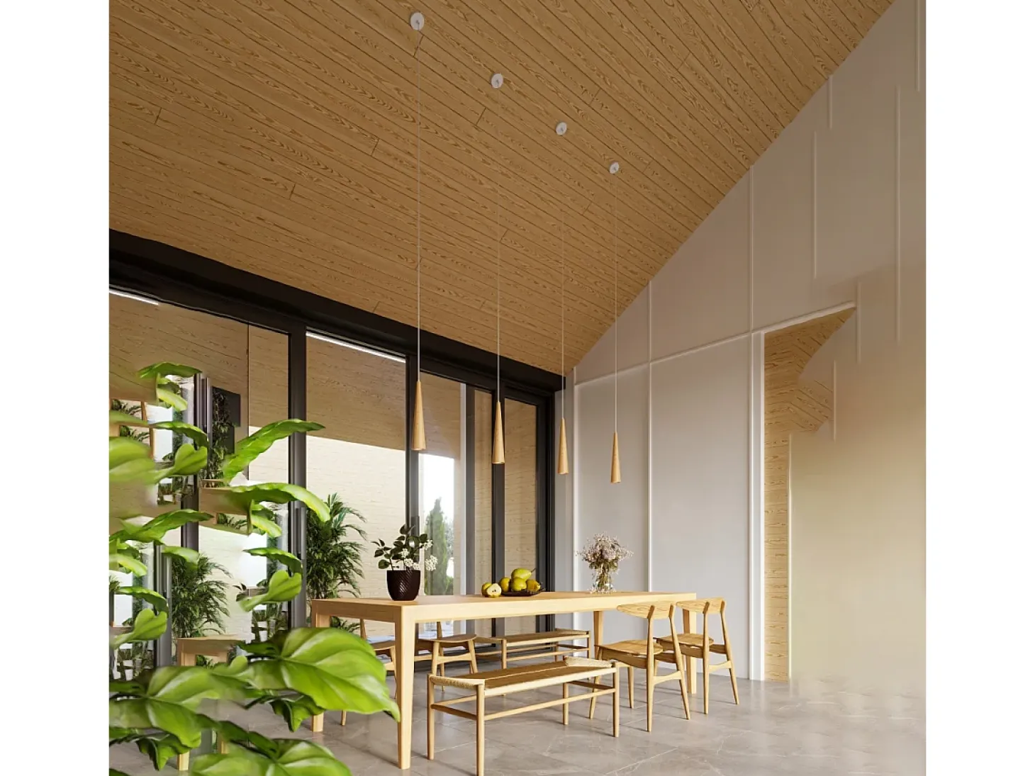 Sollux Sula Lámpara de Techo Suspendida Fina Madera Natural