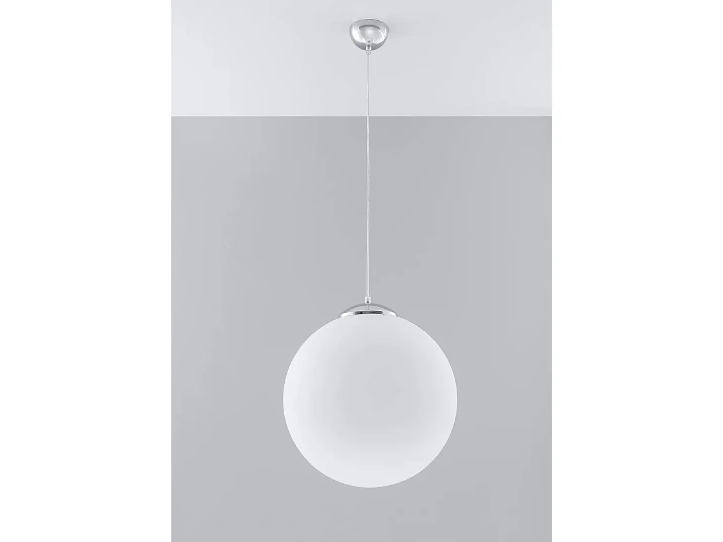 Sollux UGO - 1 Light Globe colgante blanco, cromo, E27