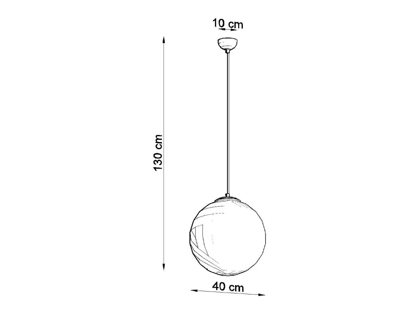 Sollux UGO - 1 Light Globe colgante blanco, cromo, E27