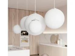 Sollux UGO - 1 Light Globe colgante blanco, cromo, E27