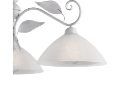Son lámparas de araña de hierro lacado en blanco con dec. Plata antigua y cristal d. 30 alabastro blanco 3 luces X 96 Ø79 BL313-3-BA