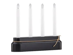 Soporte de adviento eléctrico Näsfjället de 4 luces, color negro.
