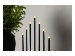 Soporte de adviento eléctrico Björnfjället con 7 luces, color negro.