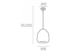 Sosp. Cromo 1 Luce Vetro Beta Blu