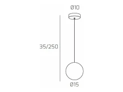 Sosp. Cromo 1 Luce Vetro Fume