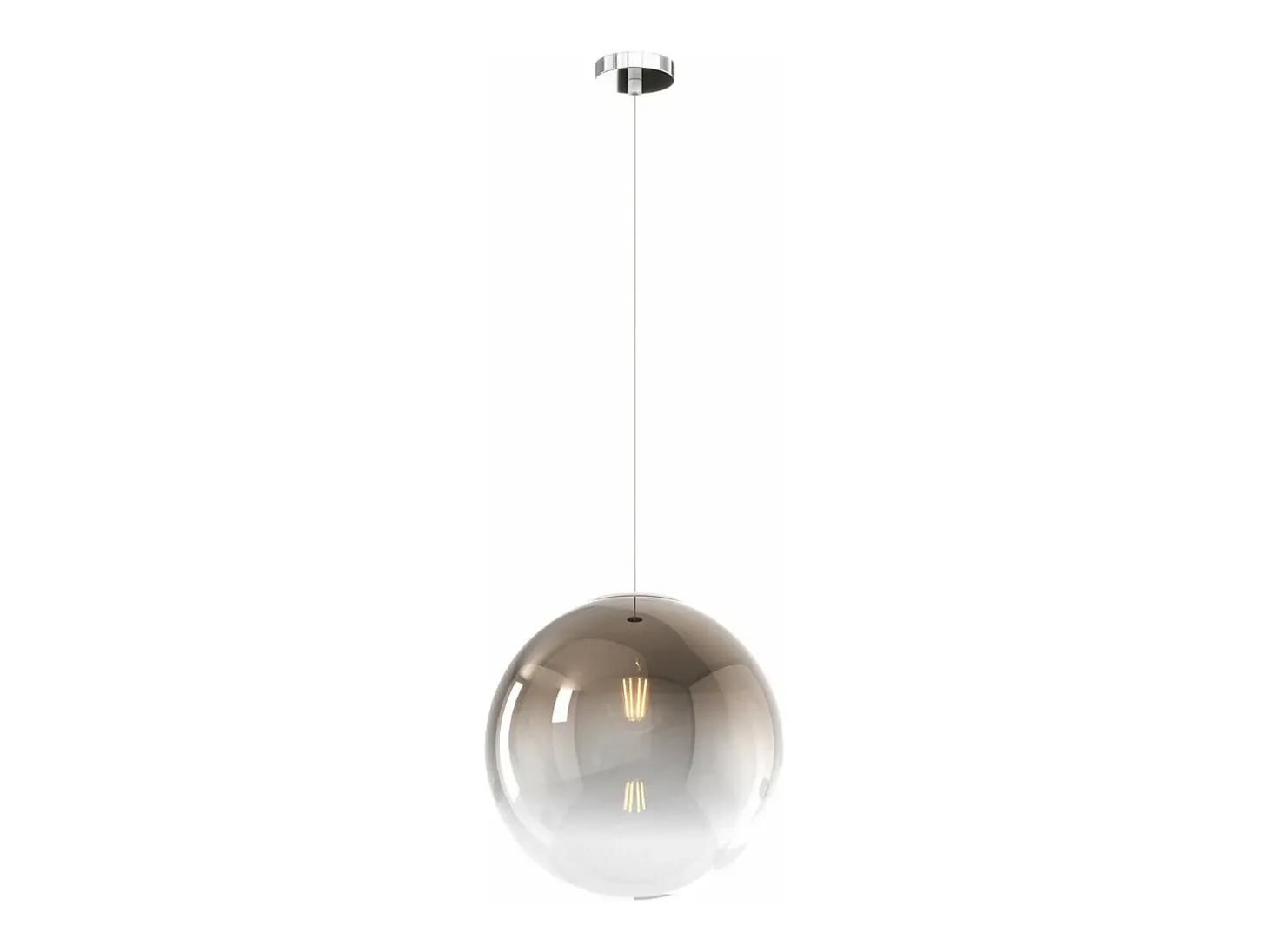 Sosp. Cromo 1 Luce Vetro Grande Bronzo