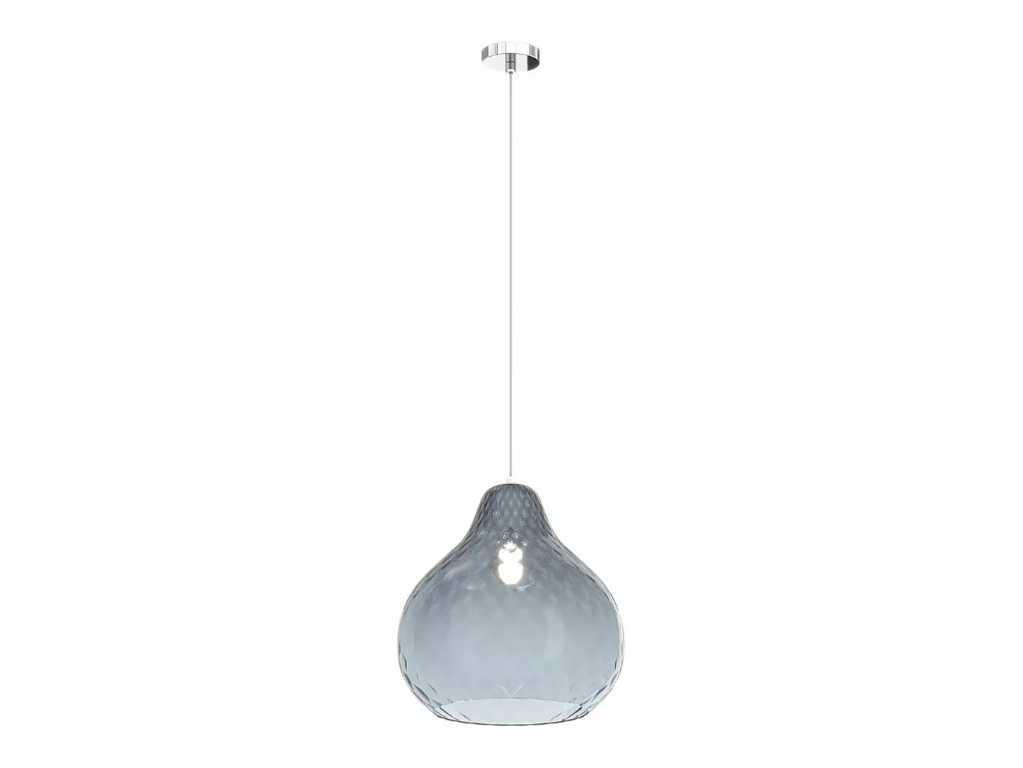 Sosp. Cromo 1 Luce Vetro Grande Zaffiro