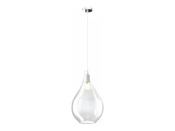Sosp. Cromo 1 Luce Vetro Grande Trasparente
