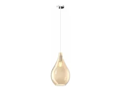 Sosp. Cromo 1 Luce Vetro Medio Ambra