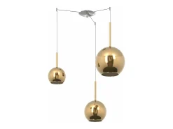 Sosp. Cromo Spostabile 3 Luci Vetri (1 X Grande+ 1 X Medio+ 1 X Piccolo)Tutti Oro