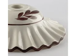 Sospensione 1 Luce Ferro Nero e Ruggine e Ceramica d.30 cm Bianco Serie Palma