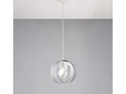 Sospensione 1 Luce Tobias Ferro Laccato Bianco E Grigio Taglio Laser