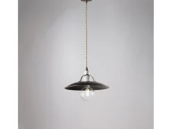 Sospensione Cantina Stile Industrial 1 Luce Ferro Marrone E Oro