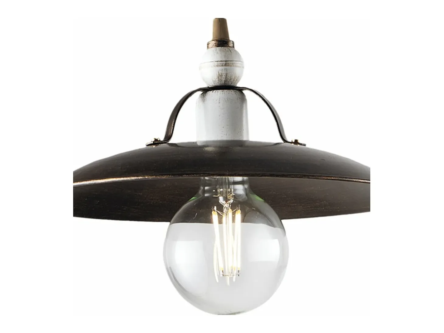 Sospensione Cantina Stile Industrial 1 Luce Ferro Marrone E Oro