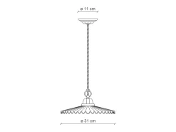 Sospensione Classica L'Aquila Ottone E Ceramica Decorato Diam. 31Cm 1 Luce E27