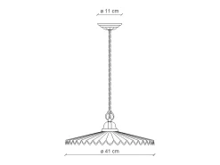 Sospensione Classica L'Aquila Ottone E Ceramica Decorato Diam. 41Cm 1 Luce E27