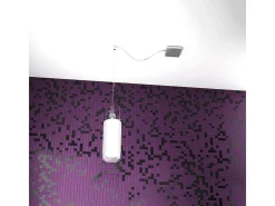 Sospensione Contemp Decentratori Cilinder Metallo Cromo Vetro Sat 1 Luce E27