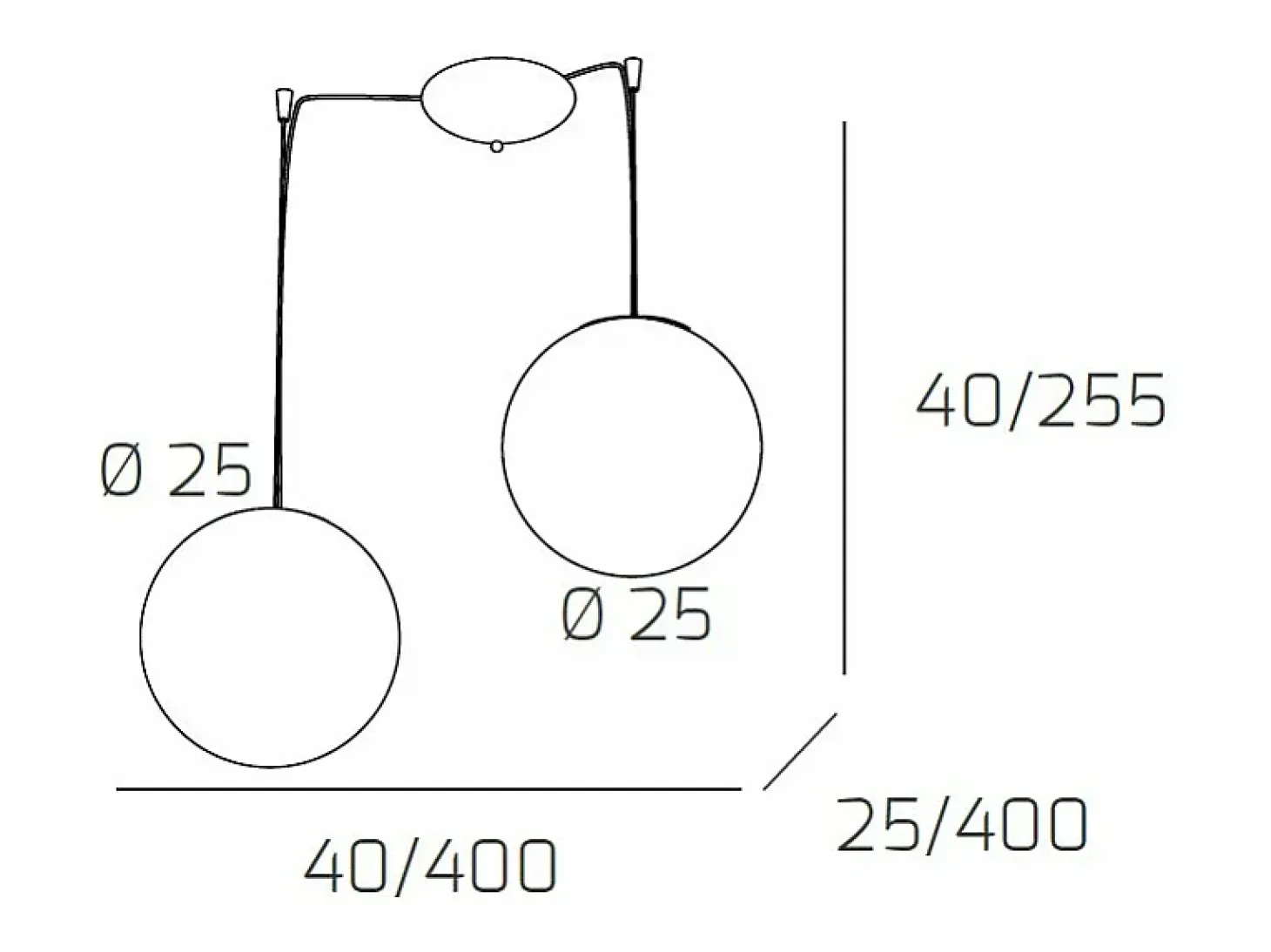 Sospensione Contemp Glitter Metallo Cromo Vetro Soffiato Trasp 2 Luci E27 25Cm