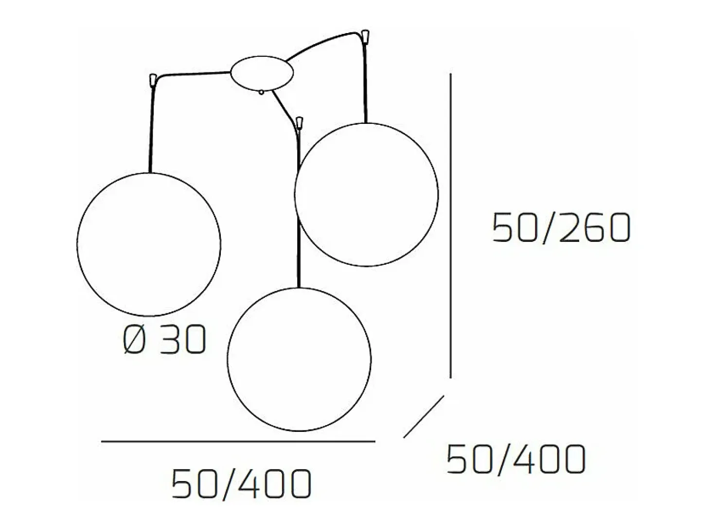 Sospensione Contemp Glitter Metallo Cromo Vetro Soffiato Trasp 3 Luci E27 30Cm