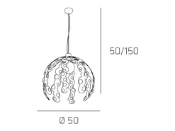 Sospensione Contemporanea Chain Metallo Bianco E Cromo 1 Luce E27