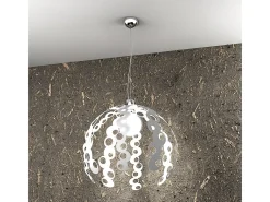 Sospensione Contemporanea Chain Metallo Bianco E Cromo 1 Luce E27