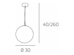 Sospensione Contemporanea Moon Metallo Cromo Vetro Rosso 1 Luce E27 D.30Cm