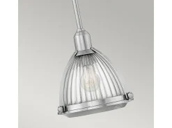 Sospensione Contemporanea Elroy Acciaio Nichel Spazzolato Vetro 1 Luce E27
