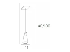 Sospensione Contemporanea Cone Metallo Cromo Vetro Bianco Satinato 1 Luce E27