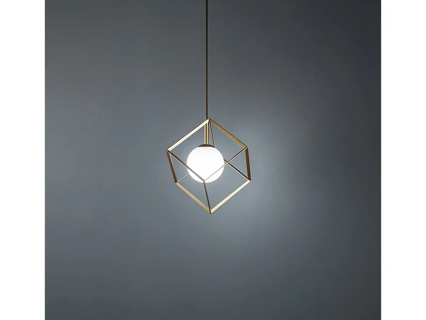 Sospensione Contemporanea Cube Metallo Oro 1 Luce G9