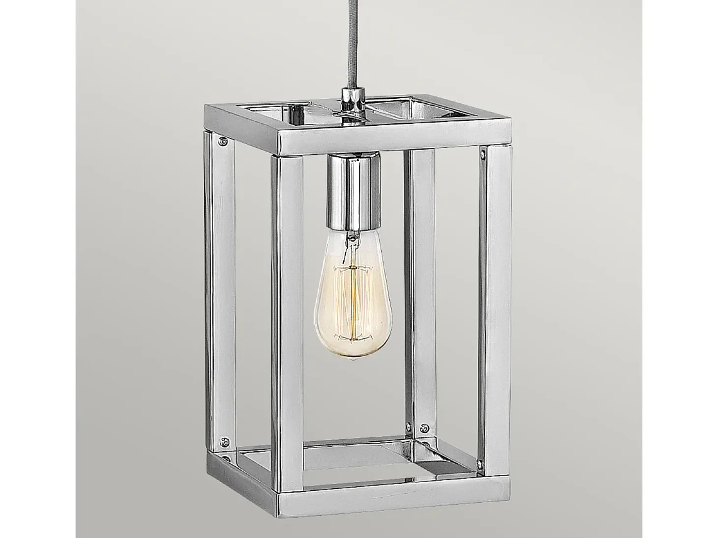 Sospensione Contemporanea Ensemble Acciaio Nichel Lucido 1 Luce E27