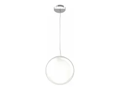 Sospensione Contemporanea Glitter Metallo Cromo Vetro Soffiato Trasp 1 Luce E14