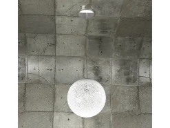 Sospensione Contemporanea Glitter Metallo Cromo Vetro Soffiato Trasp 1 Luce E14