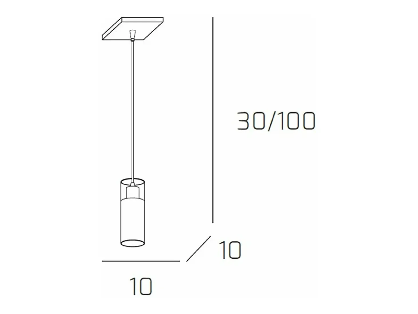 Sospensione Contemporanea Cilinder Metallo Cromo Vetro Satinato 1 Luce E27