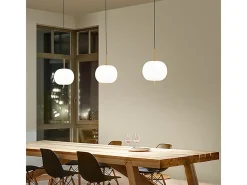 Sospensione Contemporanea Cirro Metallo Oro Vetro Bianco Led 18W 3000K