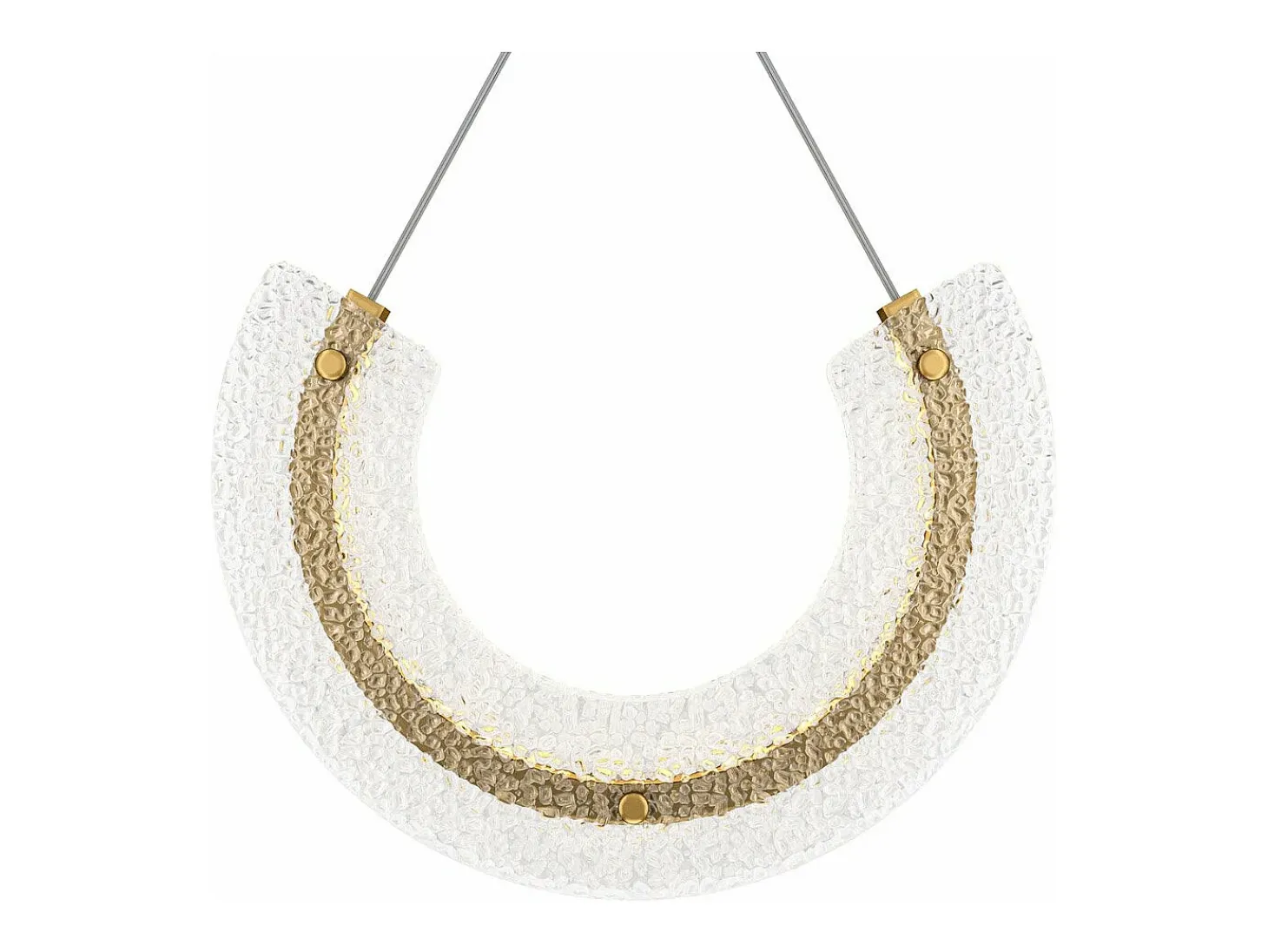 Sospensione Contemporanea Maya Alluminio Oro 1 Luce Diffusore Vetro