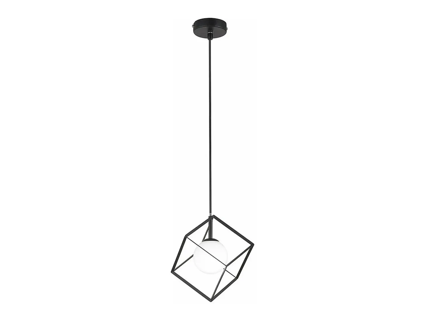 Sospensione Contemporanea Cube Metallo Nero 1 Luce G9