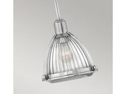 Sospensione Contemporanea Elroy Acciaio Nichel Lucido Vetro 1 Luce E27