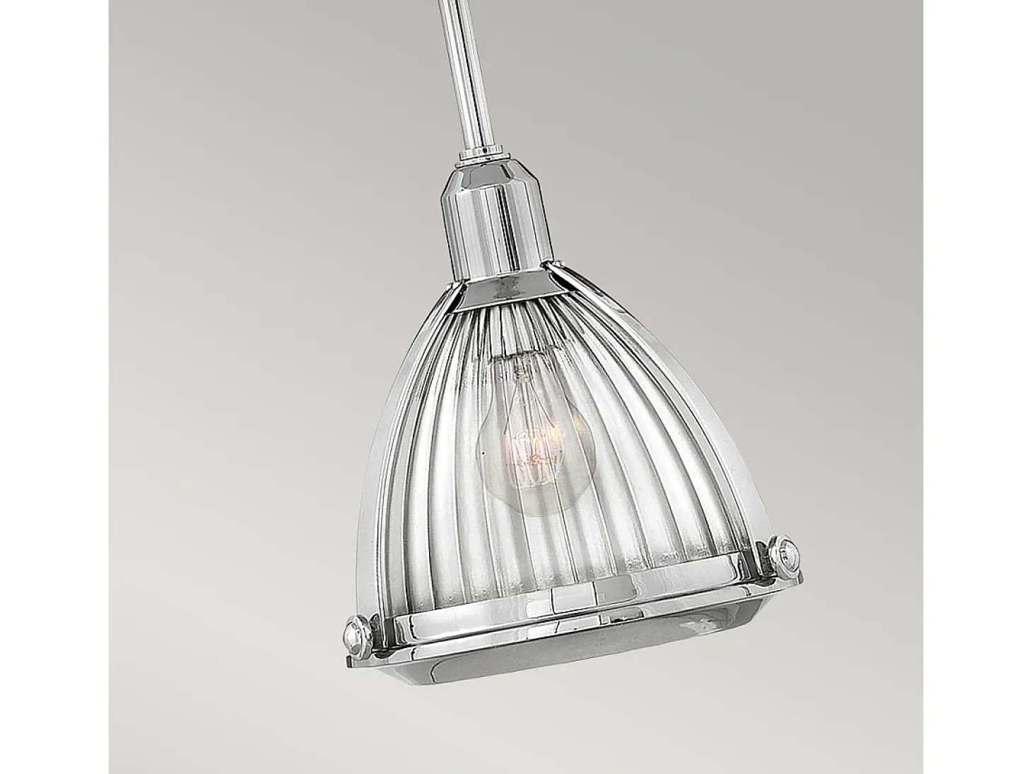 Sospensione Contemporanea Elroy Acciaio Nichel Lucido Vetro 1 Luce E27