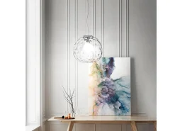 Sospensione Contemporanea Ufo Metallo Cromo Vetro Trasparente 1 Luce E27 D40