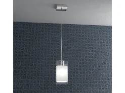 Sospensione Contemporanea Wild Metallo Cromo Vetro Satinato 1 Luce E27