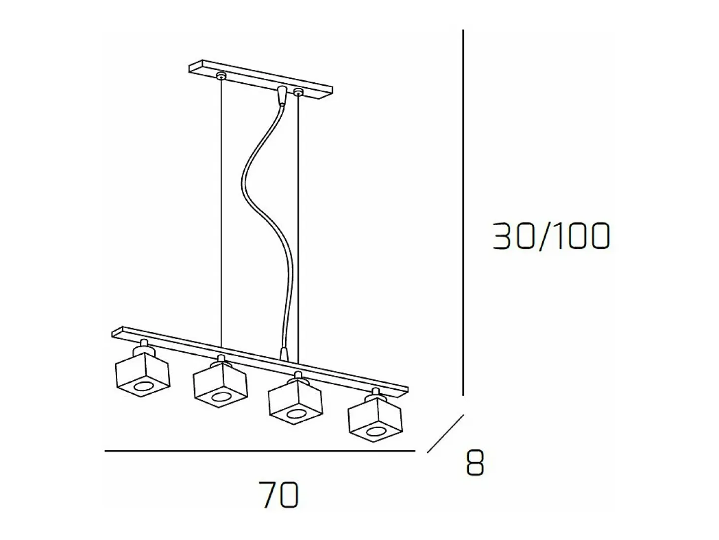 Sospensione Contemporanea Metropolitan Metallo Cromo Vetro Trasparente 4 Luci G9