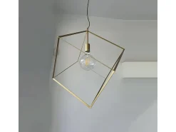 Sospensione Contemporanea Cube Metallo Oro 1 Luce E27