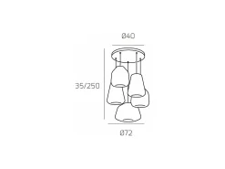 Sospensione Cromo 5 Luci Tonda Vetri (Alpha Tr) (Beta 2X Tr) (Gamma 2X Fu)