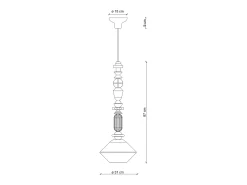 Sospensione Grande Vintage Decò Lariat Ceramica Bianco Latte 1 Luce E27