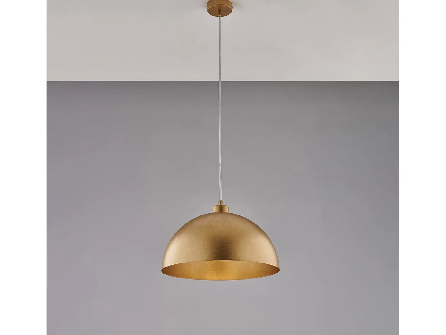 Sospensione Industrial 1 Luce Marcus In Ferro Laccato Oro Diam 35